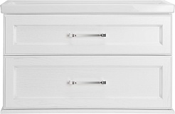 ASB-Woodline Тумба под раковину Венеция 100 подвесная белая патина серебро – фотография-1